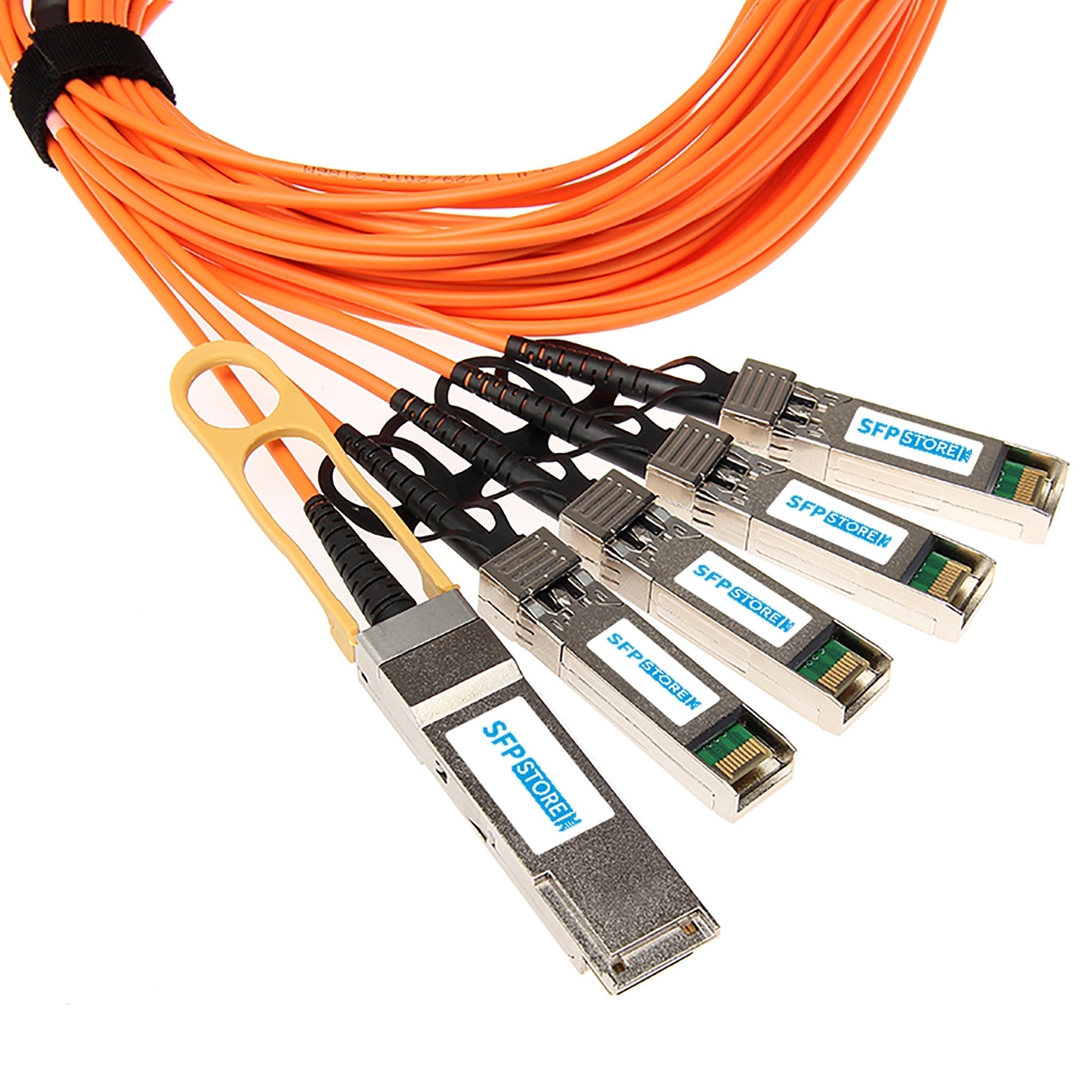 JNP-QSFP-AOCBO-5M-C - 5m Juniper Compatible 40G QSFP+ to 4 x 10G SFP+ Active Optical Cable